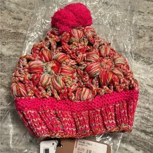 Missoni Multicolor Knit Pom Beanie with Hot Pink